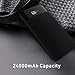 Todamay Power Bank 24000mAh Portable Charger External Battery with LCD Display, 2.1A Input Port and 2 Charging Ports for Smartphone and Other Devices, Black