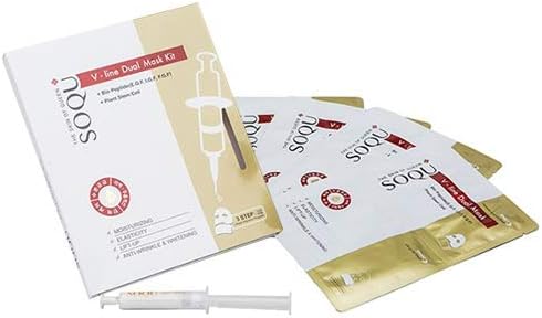 [SOQU] V-line Dual Facial Mask Kit 3 steps, 4 packs Set, One Week Intensive Skin-care Project, elastic and radiant face with a V-line chin