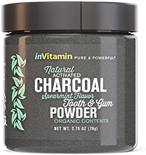 Natural Whitening Tooth &amp; Gum Powder with Activated Charcoal (2.75 oz Spearmint)
