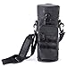 Water Bottle Holder Carrier Pouch Fits 12 to 40 oz Bottles, Tactical Molle Water Bottle Bag with Adjustable Padded Shoulder Strap and Pockets for Walking and Hiking(Black)