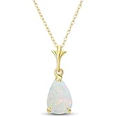 Galaxy Gold GG 14k 20" Yellow Gold Natural Pear-shaped Opal Drop Pendant Necklace