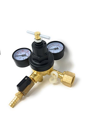 Co2 Beer Regulator Manatee Pressure Kegerator Heavy Duty Features T-Style Adjusting Handle - 0 to 60 PSI-0 to 3000 Tank Pressure - Thumbnail 4