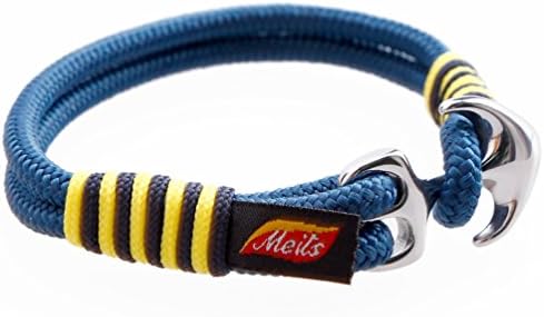 MEITS Nautical Rope Bracelet With Stainless Steel Anchor - Great Jewelry Gift Idea for Men & Women