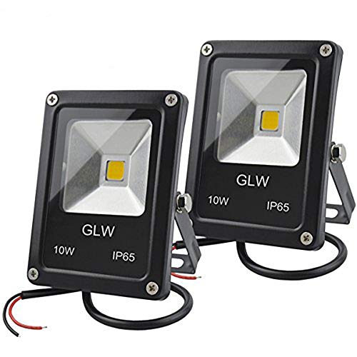 GLW 12V AC or DC LED Flood Light,10W Mini IP65 Waterproof Outdoor Light,900LM,3000K,Warm White Security Light,