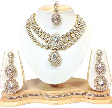 Indian Bollywood Wedding Wear Traditional Designer Kundan Stone Women Necklace Set