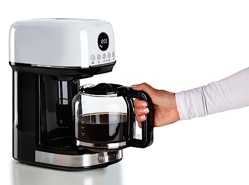 , Moderna 1396 Filterkaffeemaschine zur Zubereitung von Amerikanischer Kaffee, für bis zu 15 Tassen, Glaskaraffe, Warmhalteplatte, LCD-Display, herausnehmbare und waschbare Filter, Schwarz
