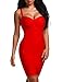 Bqueen Women's Spaghetti Strap Sexy Bodycon Bandage Dress BQ1636-1 (M, Red)