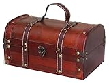 Vintiquewise(TM) Decorative Wood Treasure Box - Wooden Trunk Chest