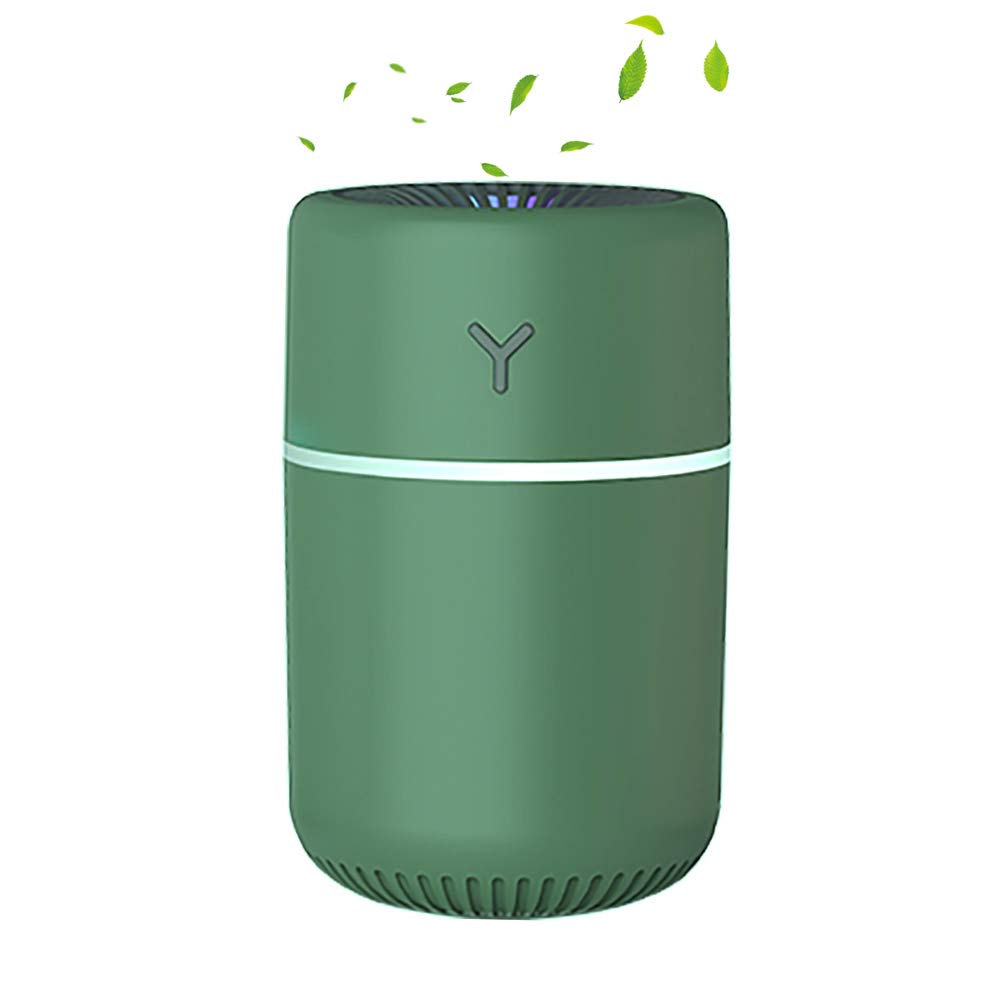 Humidifiers for Bedroom BISSOTU Portable USB Personal Air Cool Mist Humidifiers 30dB Quiet Operation Auto Shut Off with Colorful Night Light,For Home,Baby Rooms,kids,Office,Desk,CE Certified（Green）