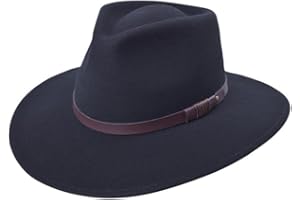 Bigalli 100% Wool Felt Australian Hat for Women Men Crushable Waterproof Nubuck Leather Band | Outback Cowboy Cowgirl