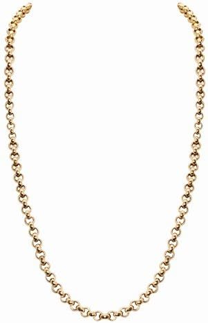 The Jewelry Vault 24" Nikki Lissoni Gold- Tone 3mm Rolo Chain Necklace with Lobster Clasp for Interchangeable Pendants