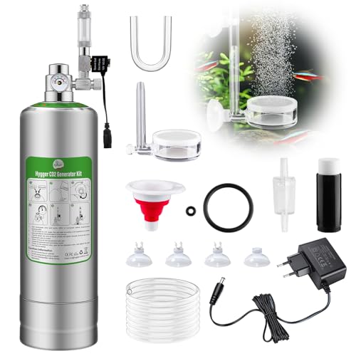 Aquarium CO2 Generator 5L Aquarium CO2 System Kit with CO2 Regulator, Needle Valve, Solenoid and Bubble Counter for Aquarium Plants Medium and Large Tank 60L - 300L