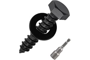 ROYCEMART 20-Sets 1/4 x 1-1/2" Black Hex Head Lag Screws & Flat Washers, Heavy Duty Wood Lag Screws, 304 Stainless Steel (18-8), 1/4" Bolt