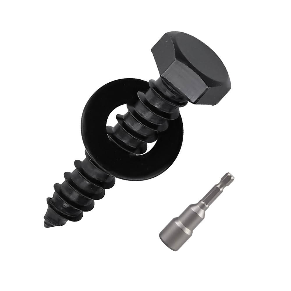 Photo 1 of 20-Sets 1/4 x 1-1/2" Black Hex Head Lag Screws & Flat Washers, Heavy Duty Wood Lag Screws, 304 Stainless Steel (18-8), 1/4" Bolt