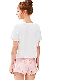 DIDK - Conjunto de camiseta y pantalones cortos para mujer