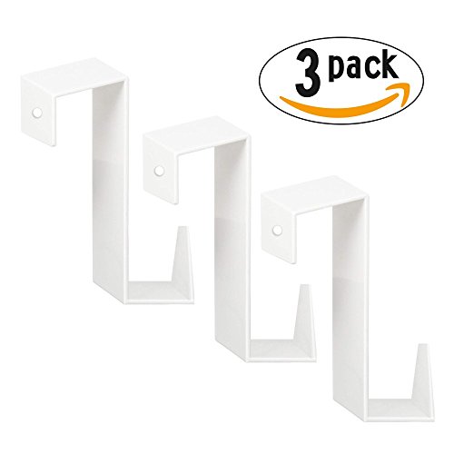 Over The Door Hook White - Lacquer Stainless Steel Narrow Door Hook Hang in Cabinet,Shoe Cabinet,Drawer,Cupboard Hook Used for Towel,Bag,Basket,Oven Mitts,Apron Kitchen Cabinet Organizer (3pack)