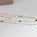 Gaosaili Womens Long Pearl With White Black Clover Sweater Charming Necklace