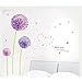 New Removable Vinyl Wall Sticker Mural Decal Art Purple Dandelion