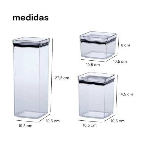 Kit Organizador de Alimentos Lumini Paramount – Potes Herméticos Transparentes para Mantimentos, Grãos, Massas, Cereais e Organização da Cozinha (12)