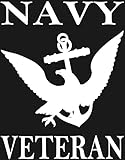 U.S. NAVY VETERAN Anchor logo white window or bumper sticker