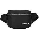 VERSATTA Fanny Packs for Women with RFID Blocking, Water Resistant Mini Fanny Pack for Men, Ajustable Waist Bag Anti Theft Crossbody Bags for Women, Small Travel Fanny Pack, Lightweight Belt Bag Black