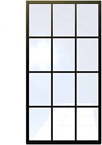 Coastal Shower Doors GS1P40.80O-C Gridscape 40" x 80" Series Factory Windowpane Shower Screen in Black Bronze and Clear Glass
