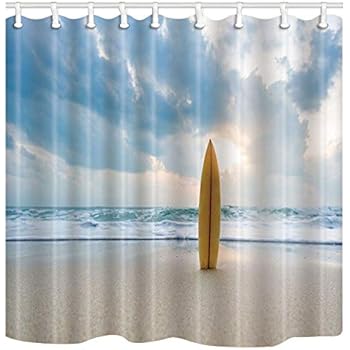 Amazon Com Chuami Beach Shower Curtain Summer Blue Sky Sunshine