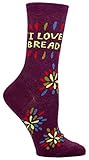 Blue Q Women's Novelty Crew Socks - (Womens Size 5-10) with Sock Ring