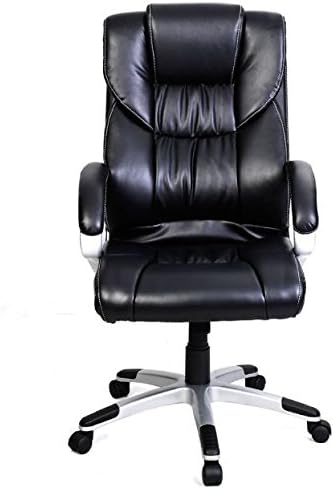 Black Executive High PU Leather Chair Office Desk Ergonomic Task Gaming Adjustable Chair Computer Home Office Pneumatic Gas Seat with 360 Degree Swivel Wheel New