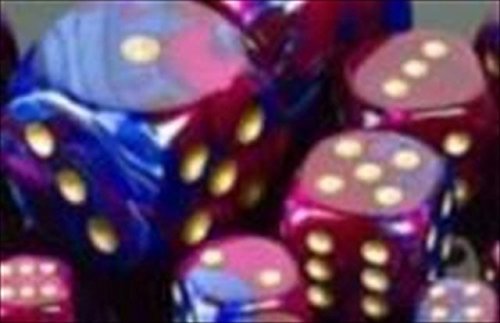 Chessex Manufacturing LE812 Assorted Gemini 2 Colors Blue-Purple With Gold Bag - 20