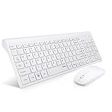 TopMate Wireless Keyboard and Mouse Combo | Ultra Slim Keyboard with Mute Mice | Designed for Office and Home Use Softly | White