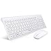 TopMate Wireless Keyboard and Mouse Combo | Ultra Slim Keyboard with Mute Mice | Designed for Office and Home Use Softly | White primary