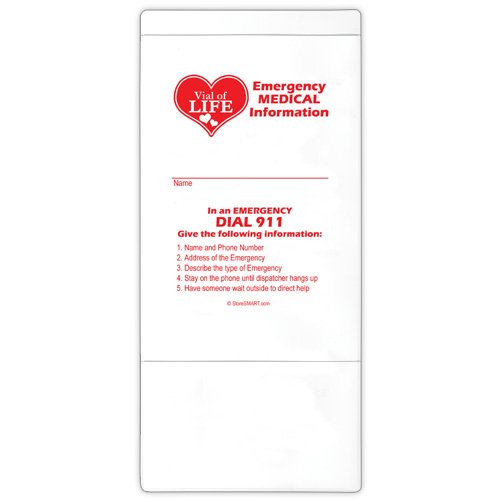 StoreSMART Vial / File of Life Medical Info Pocket Back