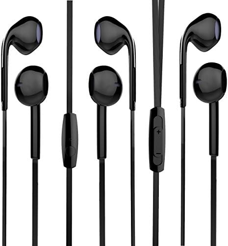 Succi 3 Pack Earbuds with Mic In-Ear Headphones Black