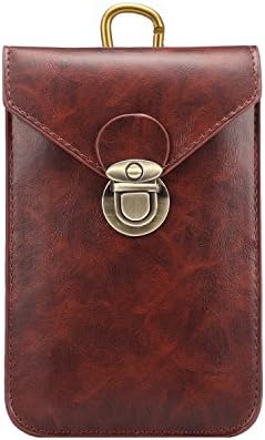 Phone Holster,Can Store Two 6.5" Mobile Phones,Vertical High Grade PU Leather Holster Belt Clip Pouch Carrying Case for iPhone Xs Max XS 11 8 7 Plus Galaxy Note 9 8 5 S9/S8 Plus LG V30/G6(Brown)