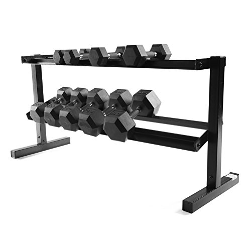 CAP Barbell 2-tier, 50″ Dumbbell Storage Rack / Dumbbell Rack / Dumbbell Rack Stand / Rack Only