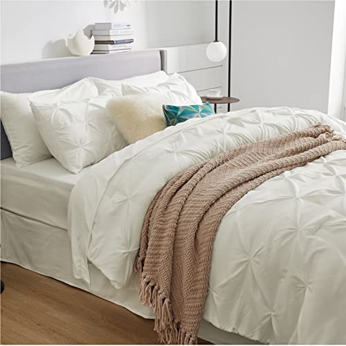 Bedsure King Size Comforter Set Bedding Set King 7 Pieces, Pintuck