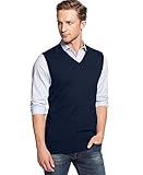 Club Room Mens V-Neck Ribbed Trim Sweater Vest