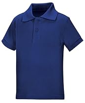 Classroom Toddler Kids Preschool Unisex Short Sleeve Pique Polo, Sos Royal Blue, 2T