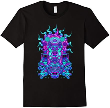 Mens "Masks of Creation" psychedelic t-shirt XL Black