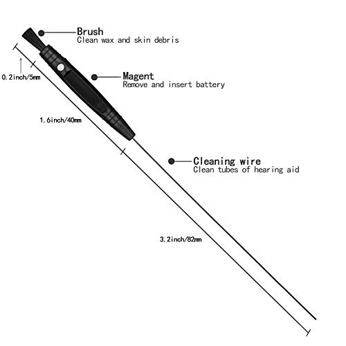 12 Packs Multifunctional Hearing Aid Cleaning Kits with Brush and Wire