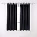 Deconovo Solid Grommet Top Curtains Blackout Curtains Thermal Insulated Light Blocking Curtains for Bedroom Black 52W x 63L Inch 1 Pair