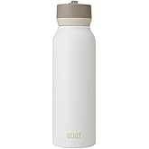 BUILT 40oz Cascade Double Wall Vacuum Insulated Stainless Steel Water Bottle with Wide Mouth Straw Lid, Marshmallow