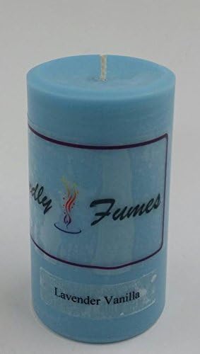 Friendly Fumes Round Soy Candle Pillar 165-Light-Blue-Lavender Vanilla 2'' x 3.5'' (Inches)