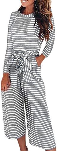 Orangeskycn Women Jumpsuits Elegant with Sleeves,Ladies Summer Baggy Wide Leg Trousers