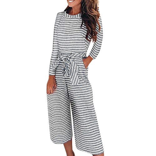 Orangeskycn Women Jumpsuits Elegant with Sleeves,Ladies Summer Baggy Wide Leg Trousers