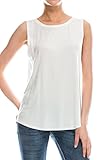 Flowy Relaxed white tank tops for women Cream M