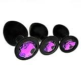 3 Pcs Silicone Different Size Adult Toys Anàl' Trainer Kit Butt Pl'ug for Women (Black1)