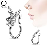 Fake Nose Ring Heart Non-piercing Nose Clip (Bunny)