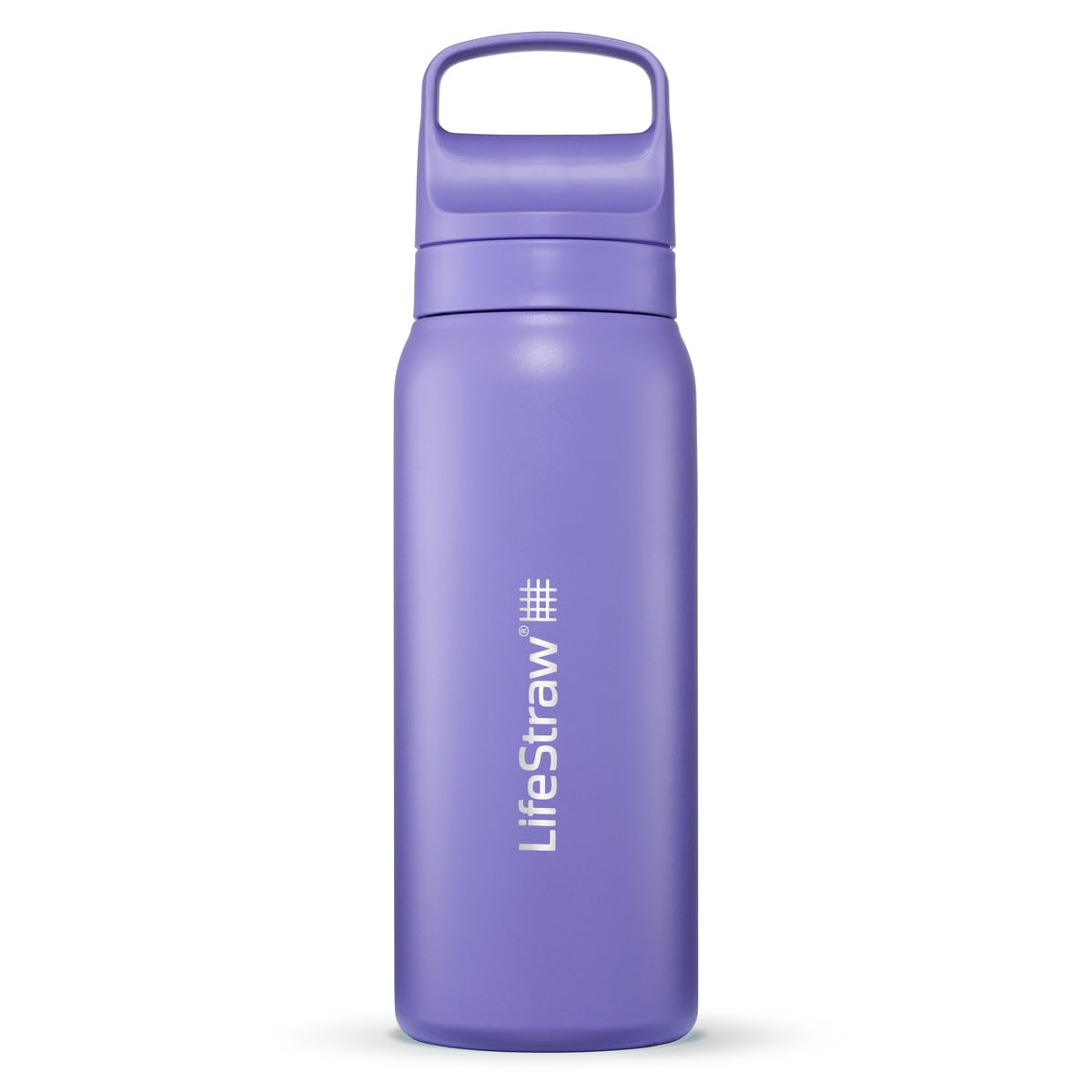 LifeStraw Go Series – Insulated Stainless Steel Water Filter Bottle for Travel and Everyday Use, 24oz Thistle Purple — image 1